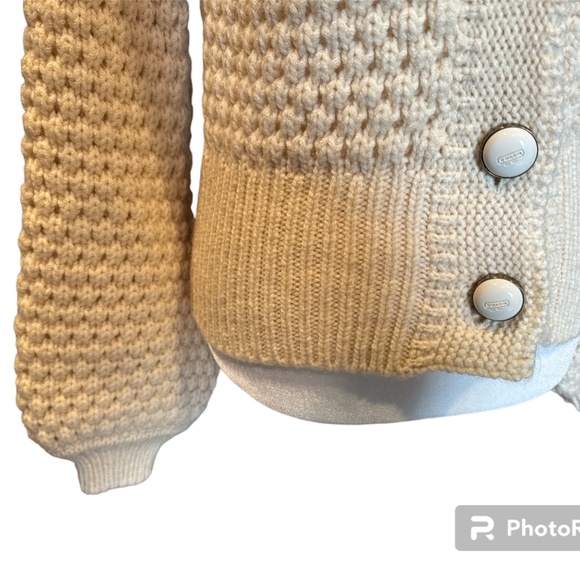 Coach Merino Wool Knit Cardigan Size S - Picture 4 of 7